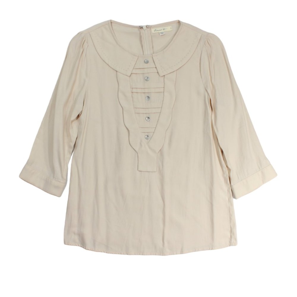 Modcloth Bib Front Peter Pan Collar Blouse NWOT